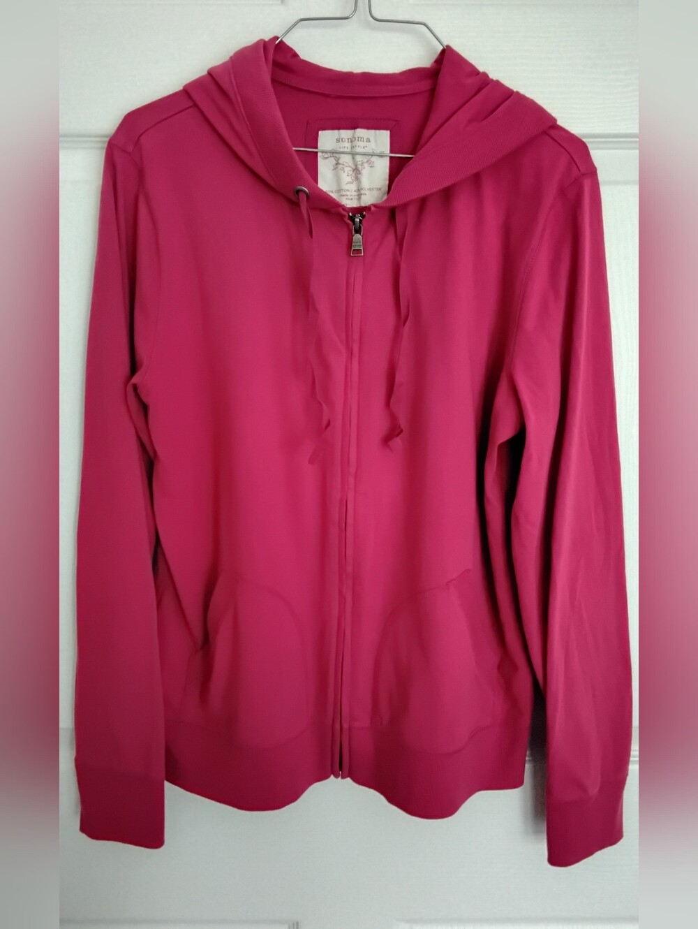 Womens Sonoma Fuchsia Hooded Zip-Up Hoodie